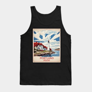 Portland Maine United States of America Tourism Vintage Poster Tank Top